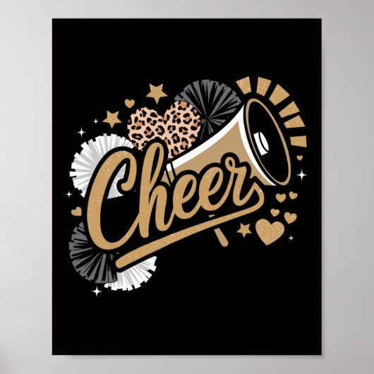 Lustiger Cheerleader Jubel Poster (Vorne)