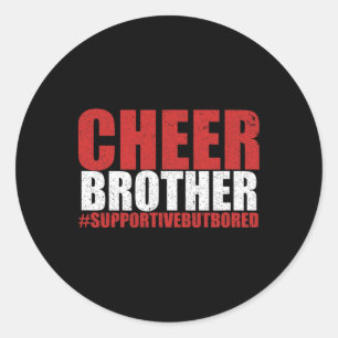 Lustiger Cheerleading-Bruder Cheer Bruder Unterstü Runder Aufkleber
