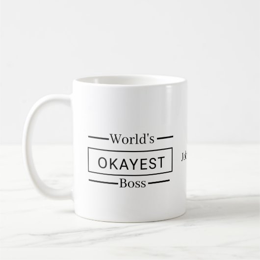 Lustiger Chef-Kaffeebecher | Weltbester Okay-Chef Kaffeetasse (Links)