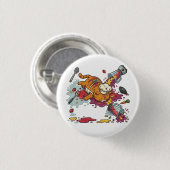 Lustiger Chef Katzen Küchen Desaster Knopf Button (Vorne & Hinten)