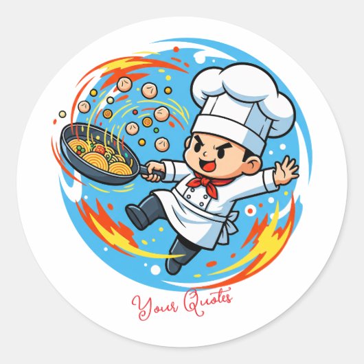 Lustiger Chef-Maskottchen Runder Aufkleber (Vorderseite)