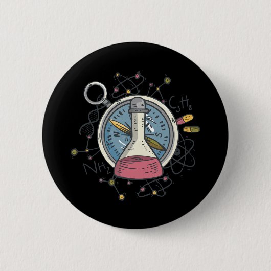 Lustiger Chemie-Wissenschafts-Witz Button (Vorderseite)