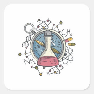 Lustiger Chemie-Wissenschafts-Witz Quadratischer Aufkleber