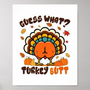 Lustiger Chicken Truthahn Erntedankfest Errate Was Poster