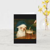 Lustiger Chihuahua Bier Meme Hund Reaktion Humor L Karte (Gelbe Blume)