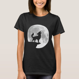 Lustiger Chihuahua heult Vollmond Halloween T-Shirt
