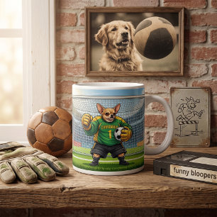 Lustiger Chihuahua-Hund Fußball-Torwart Kaffeetasse