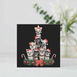 Lustiger Chihuahua-Hund Weihnachtsbaum Xmas  Feiertagskarte