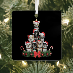 Lustiger Chihuahua-Hund Weihnachtsbaum Xmas  Ornament Aus Metall