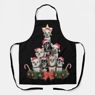 Lustiger Chihuahua-Hund Weihnachtsbaum Xmas Schürze