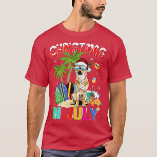 Lustiger Chihuahua in Santa-Mütze Sonnenbrille Wei T-Shirt