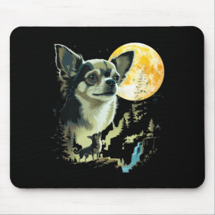 Lustiger Chihuahua-Meme, der den Mond anheult Mousepad