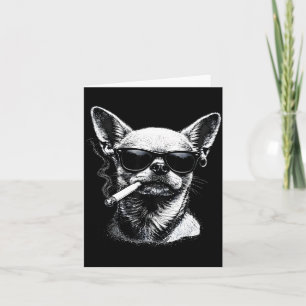Lustiger Chihuahua-Meme Hund raucht Zigarette  Dankeskarte