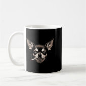 Lustiger Chihuahua-Meme-Hund raucht Zigarette Männ Kaffeetasse (Links)