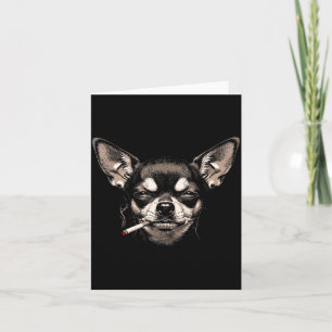 Lustiger Chihuahua-Meme Hund raucht Zigarette Männ Karte