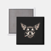Lustiger Chihuahua-Meme-Hund raucht Zigarette Männ Magnet (Vorderseite/Rückseite)