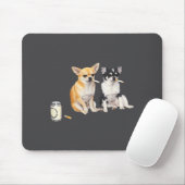 Lustiger Chihuahua-Meme Hund raucht Zigarette Mousepad (Mit Mouse)
