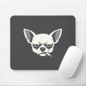 Lustiger Chihuahua-Meme Hund raucht Zigarette Mousepad (Mit Mouse)