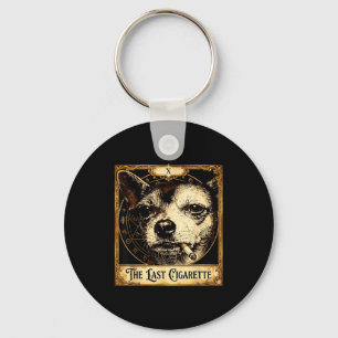 Lustiger Chihuahua-Meme-Tarot Hund raucht Zigarett Schlüsselanhänger