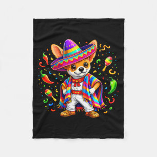 Lustiger Chihuahua Mexikanischer Sombrero Hund Cin Fleecedecke