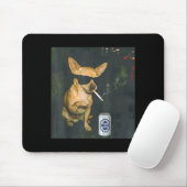 Lustiger Chihuahua raucht Zigarette Bier Design Mousepad (Mit Mouse)