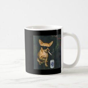 Lustiger Chihuahua raucht Zigarette Bier Grafik Ku Kaffeetasse