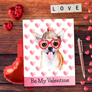 Lustiger Chihuahua, sei mein Valentinstag-Hund Val Feiertagspostkarte