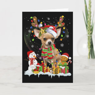 Lustiger Chihuahua Weihnachten hässlicher Hund San Karte