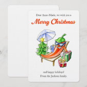 Lustiger Chili auf der Sonnenliege Personalisierte Einladung (Vorne/Hinten)