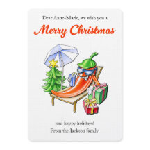 Lustiger Chili auf der Sonnenliege Personalisierte