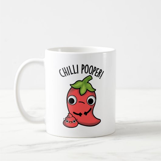 Lustiger Chili-Pooper-Pfeffer-Wortwitz Kaffeetasse (Links)