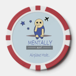 Lustiger Chimy mental im Flugzeugmodus Poker Chip