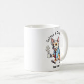 Lustiger Chinesischer Crested Hund Geschäftsanzug Kaffeetasse (VorderseiteRechts)