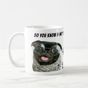 Lustiger chinesischer Mops-Welpen-Hund-Kompass-Rät Kaffeetasse