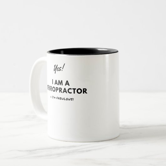 Lustiger Chiropraktor-mutiges Zweifarbige Tasse (Vorderseite Links)