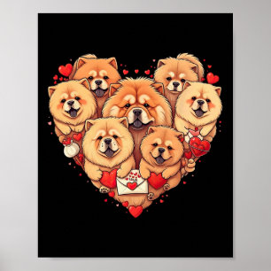 Lustiger Chow Chow Herz Valentinstag Chow Chow Dam Poster