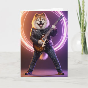 Lustiger Chow Chow Rockstar Karte