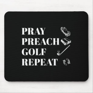 Lustiger Christ beten predigen Golf wiederholen Pa Mousepad