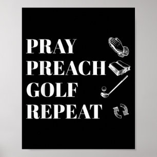 Lustiger Christ beten predigen Golf Wiederholung P Poster