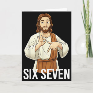 Lustiger Christ Jesus Sechs Sieben 67 Glaube Humor Karte