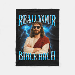 Lustiger Christ Lies deine Bibel Bro Fleecedecke