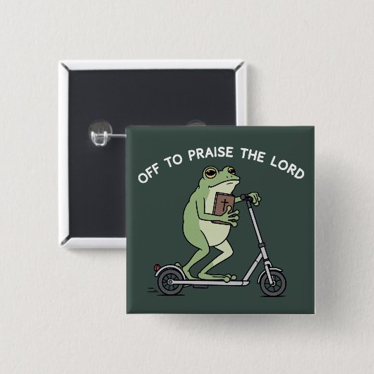 Lustiger christlicher Frosch, der den Herrn lobt, Button (Vorne & Hinten)