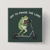 Lustiger christlicher Frosch, der den Herrn lobt, Button (Vorderseite)