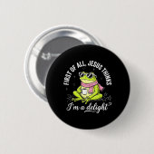 Lustiger christlicher Frosch, der Erste von Jesus Button (Vorne & Hinten)