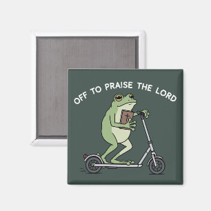 Lustiger christlicher Frosch, um den Herrn Bibel z Magnet