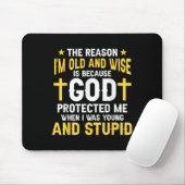 Lustiger Christlicher Gott Beschützte Mich, Als Ic Mousepad (Mit Mouse)