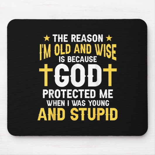 Lustiger Christlicher Gott Beschützte Mich, Als Ic Mousepad (Vorne)