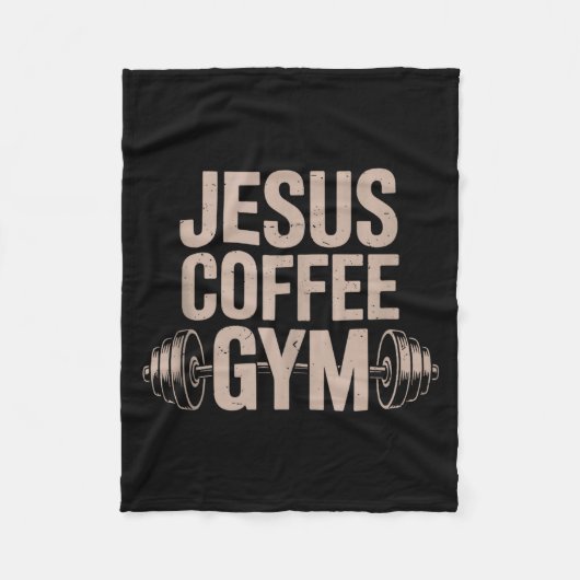 Lustiger christlicher Workout Jesus Kaffee Gym Han Fleecedecke (Vorderseite)