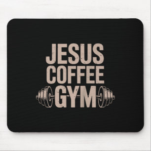 Lustiger christlicher Workout Jesus Kaffee Gym Han Mousepad