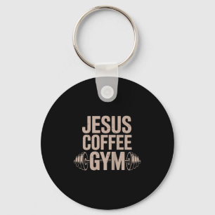 Lustiger christlicher Workout Jesus Kaffee Gym Han Schlüsselanhänger